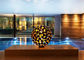 Large Luminous Sphere Painted Metal Sculpture For Garden Decoration 100cm Dia