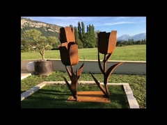 Garden Art Corten Steel Sculpture , Metal Sculpture Art 200cm Height