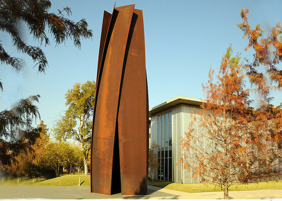 Anti Corrosion Garden Art Corten Steel Sculpture Column รูปทรงสนิมเสร็จสิ้น
