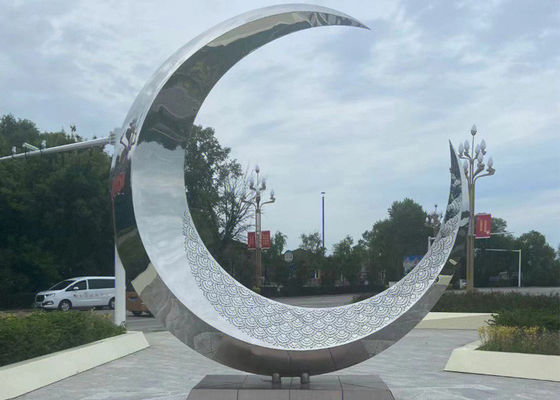 ราคาดี ขนาดที่กำหนดเอง Modern Garden Metal Art Stainless Steel Moon Sculpture ออนไลน์