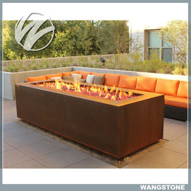 ราคาดี มัลติฟังก์ชั่น Corten Steel Fire Pit Rectangle Metal Garden Fire Pit Metal Sculpture ออนไลน์