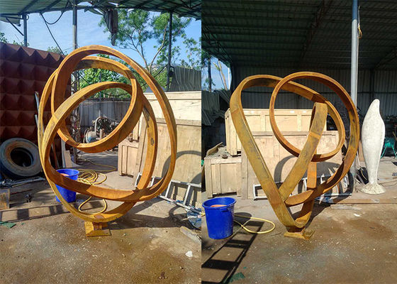 ราคาดี สวนสาธารณะตกแต่ง Corten เหล็กสวนประติมากรรมขนาดใหญ่ความสูง 120 ซม ออนไลน์