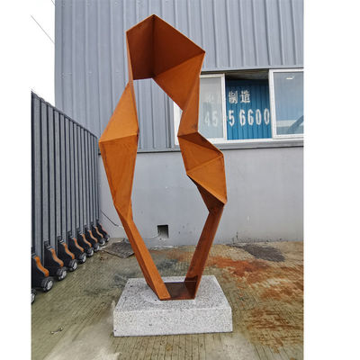 ราคาดี Abstract Geometric สูง 120 ซม. สลักสแตนเลส Corten สภาพปั้นสภาพอากาศ ออนไลน์