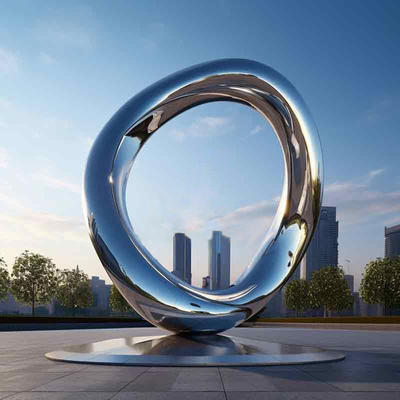ราคาดี อีสเทติกสมัยใหม่ ศิลปะโลหะ วงกลมกระจกกลางแจ้งขนาดใหญ่ ออนไลน์