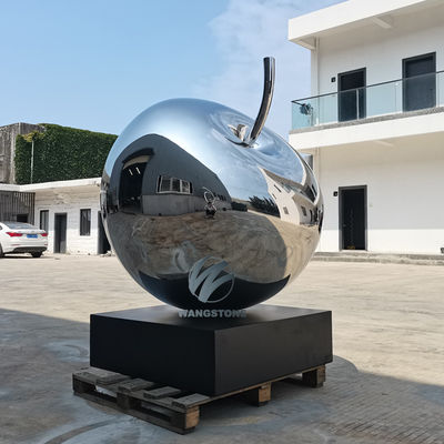 ราคาดี สายกระจกสแตนเลสทนากาศ รูปปั้นแอปเปิ้ล ศิลปะสวนกลางแจ้ง การตกแต่งระเบียงที่ทันสมัย ออนไลน์