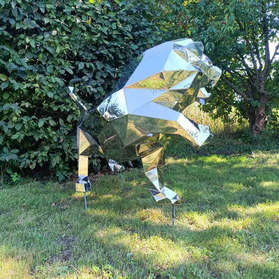 ราคาดี สวนทัศน์ สายกระจกสัตว์สแตนเลส กระจกปริศนาสิงโตกลางแจ้งขนาดใหญ่ ออนไลน์