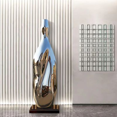 ราคาดี Large Size Mirror Polished Stainless Steel Bottle Sculpture For Decoration ออนไลน์