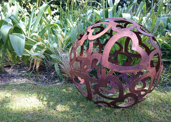 ราคาดี รูปหัวใจขนาดใหญ่ Corten Steel Sculpture Hollow Sphere Metal Garden Ball ออนไลน์