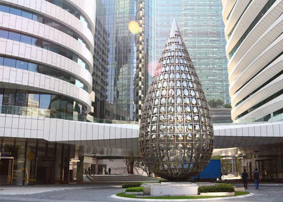 ราคาดี สแตนเลสขัดอาคารโลหะประติมากรรมกลางแจ้งขนาดใหญ่ประติมากรรมทางเข้า ออนไลน์