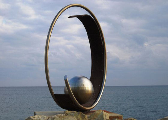 ราคาดี สแตนเลสกลางแจ้งสวนประติมากรรมประติมากรรมศิลปะสาธารณะที่มีทรงกลม ออนไลน์