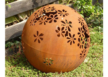 ราคาดี สวนโลหะภูมิทัศน์ Corten Steel Ball Sculpture ทรงกลมกลางแจ้งความเสถียรต่อการกัดกร่อน ออนไลน์