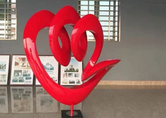 ราคาดี สีแดงศิลปะขนาดใหญ่ในเมืองแนวนอนสเตนเลสศิลปะประติมากรรมทาสีแดง ออนไลน์