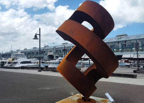 ราคาดี ประติมากรรมเหล็ก Corten นามธรรมที่เป็นสนิมขนาดใหญ่สำหรับสวน ออนไลน์