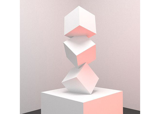 ราคาดี ดีไซน์เรขาคณิต 304 สแตนเลสประติมากรรมกับเสร็จสิ้นทาสีขาว ออนไลน์