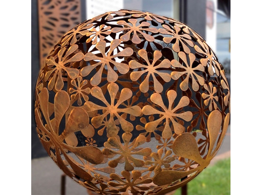 ราคาดี โมเดิร์น 100 ซม. Dia Corten Steel Ball ประติมากรรมสำหรับตกแต่งสวน ออนไลน์