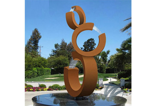 ราคาดี สวนสมัยใหม่กลางแจ้ง Rusty Corten Steel Water Fountain 3C Design ออนไลน์