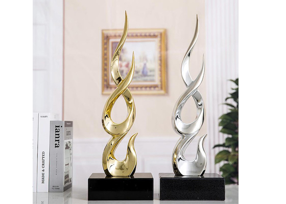Nano Plating Gold Silver ประติมากรรมไฟเบอร์กลาสกลางแจ้งสำหรับตกแต่งบ้านสวน