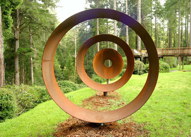 ราคาดี เลเซอร์ตัดสนิมกลางแจ้ง Corten Steel Sculpture สำหรับตกแต่งสวนรูปวงกลม ออนไลน์