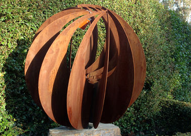ราคาดี Corten Steel Hollow ประติมากรรมทรงกลมโลหะกลางแจ้งขนาดต่างๆที่มีจำหน่าย ออนไลน์