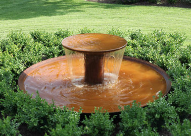 ราคาดี Rusty Corten Steel Water คุณสมบัติโลหะชามน้ำคุณสมบัติสำหรับตกแต่งภายใน ออนไลน์