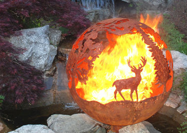 ราคาดี ความเสถียรในการกัดกร่อน Corten Steel Sphere Fire Pit Deer สำหรับการตกแต่งสวน ออนไลน์