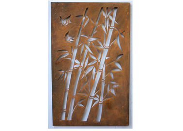 ราคาดี รูปแบบไม้ไผ่ประติมากรรมผนังโลหะ Corten Steel สำหรับการรับเชิงพาณิชย์ ออนไลน์