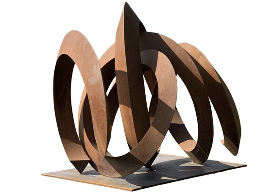ขนาดตามสั่ง งานศิลปะโลหะสนิม สวน Corten Steel รูปประกอบ