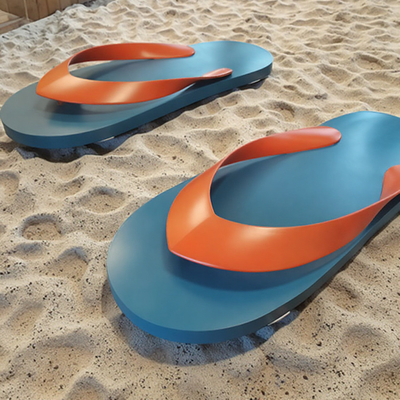 ราคาดี ภาพปั้นขนาดใหญ่กลางแจ้งจากสแตนเลส Flip Flop Public Painted Metal Art ออนไลน์