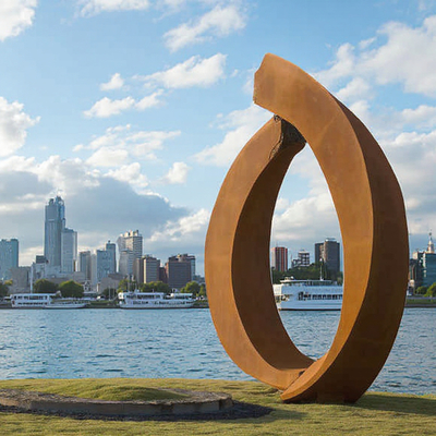 งานประดับโลหะแบบ Custom Rust Modern Garden Corten Steel Sculpture จากโรงงานประติมากรรมมืออาชีพ