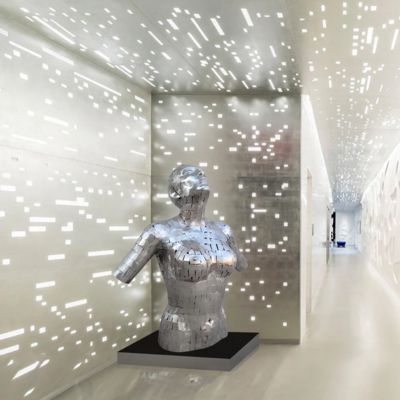 ราคาดี Custom Life Size Abstract Stainless Steel Female Bust Sculpture With Size 120cm Height ออนไลน์
