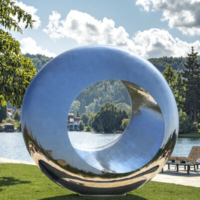 ราคาดี Giant Urban Modern Landscape Mirror Polished Stainless Steel Ring Sculpture City Public Art Installation ออนไลน์