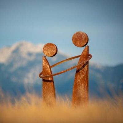 รูปปั้นจากเหล็ก Corten ศิลปะ抽象 สําหรับการตกแต่งสวน