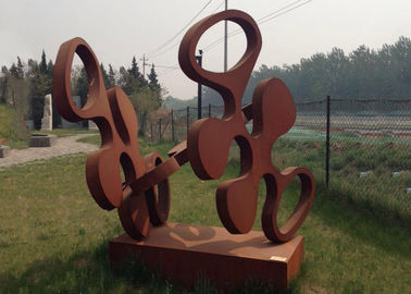 การออกแบบร่วมสมัยศิลปะ Corten Steel Sculpture ตกแต่งสวนโลหะที่เป็นสนิม