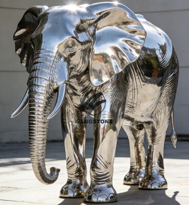 Animal Elephant Decorative Sculpture Metal Stainless Steel Sculpture Outdoor Large Statue