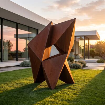 The Monolith - ประติมากรรม Corten Steel แบบนามธรรมทางเรขาคณิต