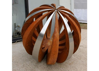 ราคาดี ประติมากรรมกลางแจ้ง Corten Decor เหล็ก, ทาสีประติมากรรมลูกสแตนเลส ออนไลน์
