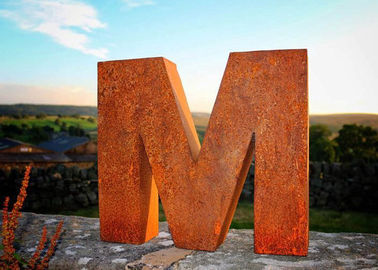 ราคาดี การตกแต่งสวน Corten Steel Sculpture Landscape ตัวอักษร M สนิมกลางแจ้งประติมากรรมโลหะ ออนไลน์