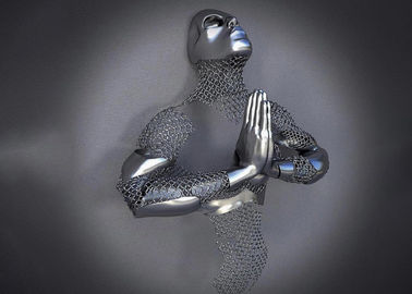 ราคาดี ตกแต่งบ้านเป็นรูปเป็นร่าง 3d Wall Man สแตนเลสศิลปะประติมากรรม Matt Finish ออนไลน์