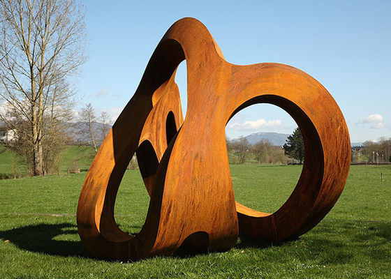 ประติมากรรมภูมิทัศน์สวน Corten Steel Rusty กลางแจ้ง