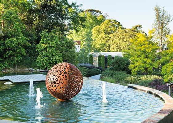 ราคาดี Rusty Corten Steel Hollow Ball Sculpture สำหรับสวน ออนไลน์