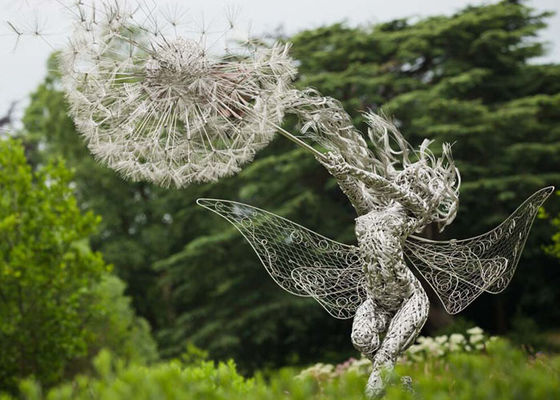 ราคาดี สแตนเลสสตีลเต้นรำ Fairy Dandelion Wire Sculpture สูง 200 ซม ออนไลน์