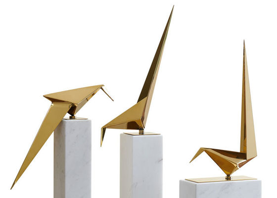 ราคาดี ประติมากรรม Origami Crane สแตนเลสขัดเงาสำหรับตกแต่งภายใน ออนไลน์