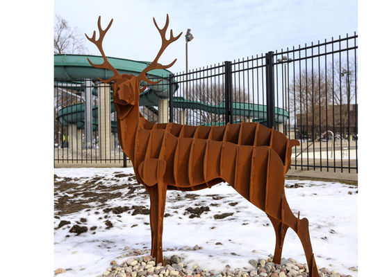 ราคาดี ประติมากรรมกวางกลางแจ้ง Corten Steel ร่วมสมัย ออนไลน์