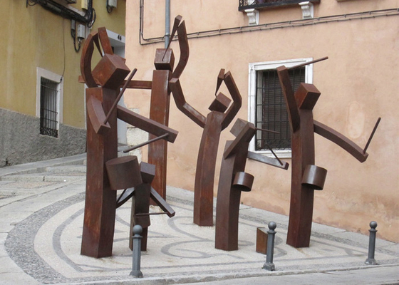 ราคาดี ODM Rusty Man เล่นเครื่องดนตรี Corten Steel Band Sculpture ออนไลน์