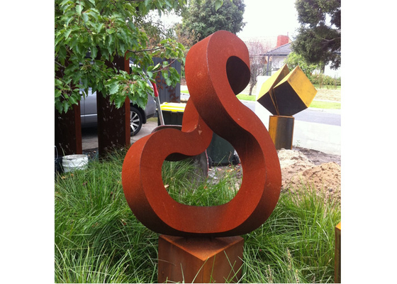 ราคาดี ประติมากรรม Corten Steel นามธรรมที่เป็นสนิมกลางแจ้งสำหรับสวน ออนไลน์