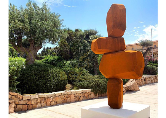 ประติมากรรมสวนโลหะนามธรรมที่เป็นสนิม Corten Steel