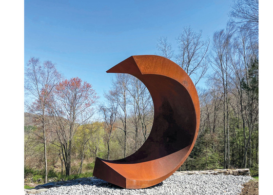 ประติมากรรมดวงจันทร์ Corten Steel สูง 250 ซม. สำหรับตกแต่งสวน