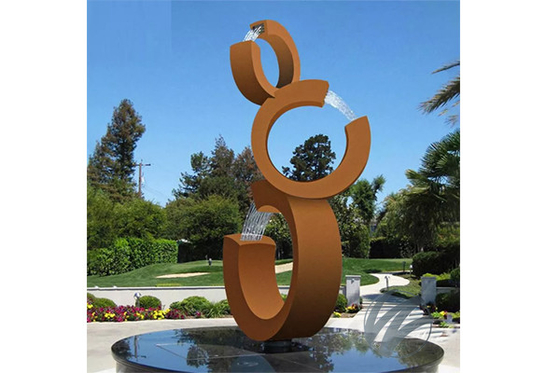 ราคาดี สวนสมัยใหม่กลางแจ้ง Rusty Corten Steel Water Fountain 3C Design ออนไลน์